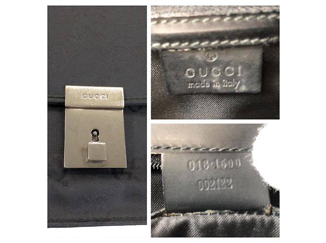 Pochette Gucci in tessuto nero - vista 4