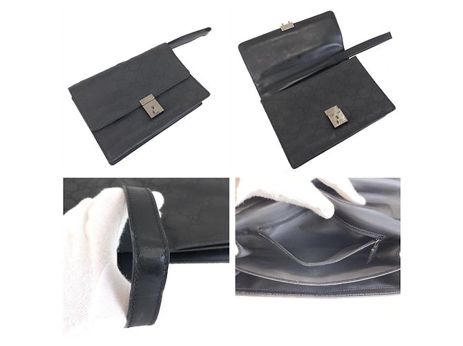 Pochette Gucci in tessuto nero - vista 5