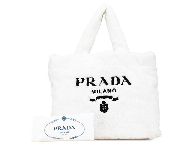Saco Tote Prada Spugna Branco - vista 7