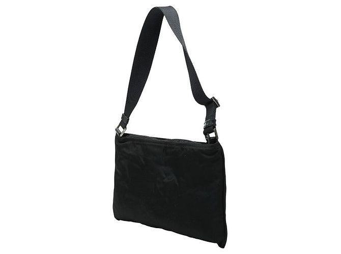 Borsa monospalla Prada con placca logo Triangle Nero - vista 2