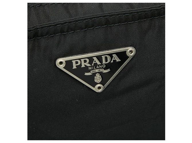Borsa monospalla Prada con placca logo Triangle Nero - vista 7