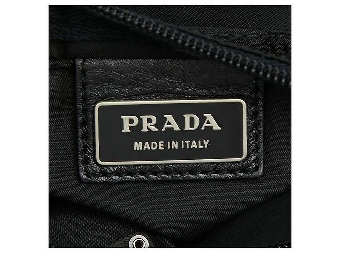 Borsa monospalla Prada con placca logo Triangle Nero - vista 8