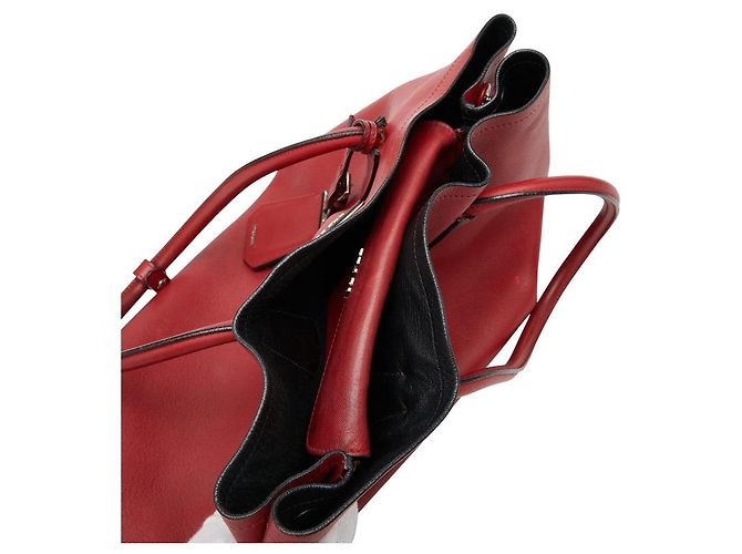 Prada Triangle Logo Plate Tote Bag Rot - Ansicht 10