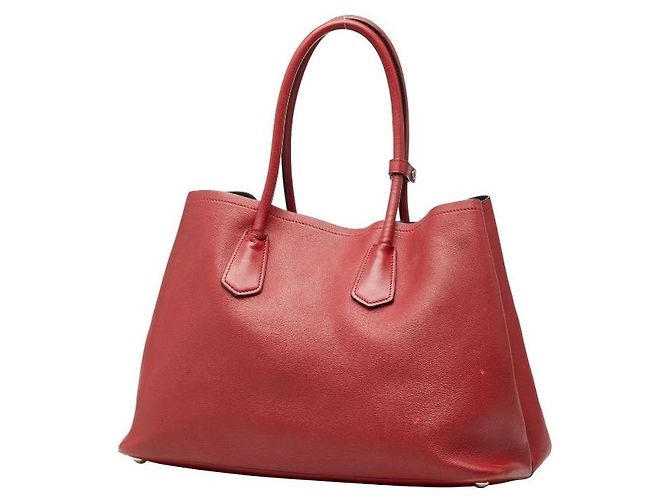 Prada Triangle Logo Plate Tote Bag Rot - Ansicht 2
