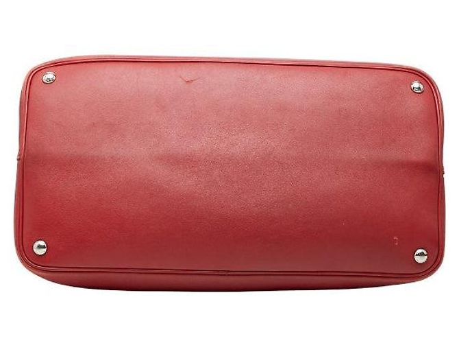 Prada Triangle Logo Plate Tote Bag Rot - Ansicht 3
