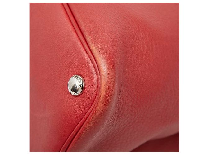 Prada Triangle Logo Plate Tote Bag Rot - Ansicht 4