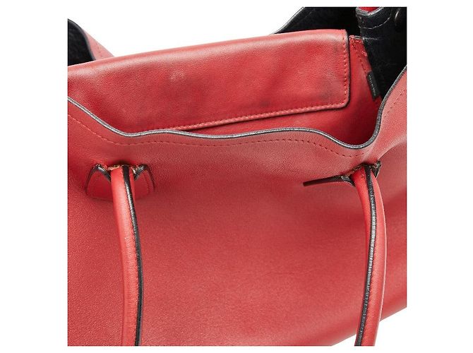 Prada Triangle Logo Plate Tote Bag Rot - Ansicht 9