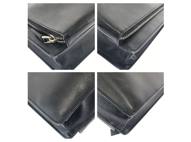 Maletín Prada Saffiano con logotipo triangular Negro - vista 3
