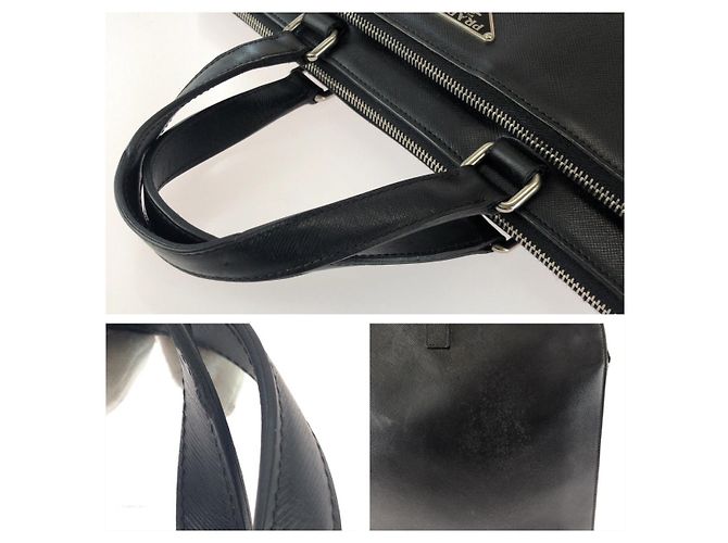 Maletín Prada Saffiano con logotipo triangular Negro - vista 6