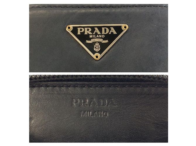 Portamonete Prada con logo Triangle Nero - vista 3