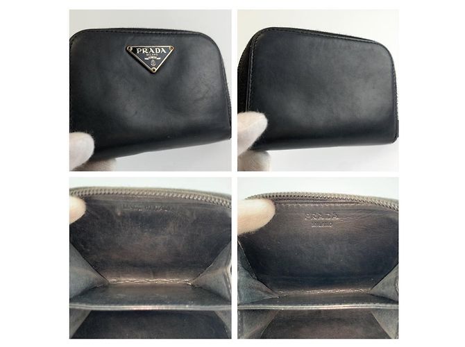Portamonete Prada con logo Triangle Nero - vista 8