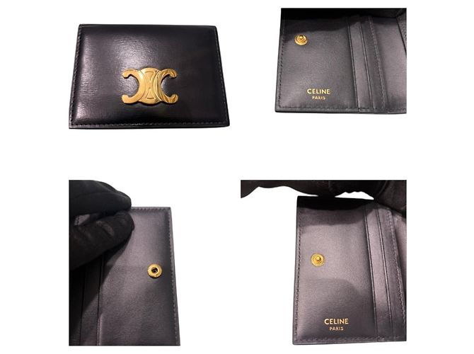 Céline Celine Triomphe Card Case Black - view 6