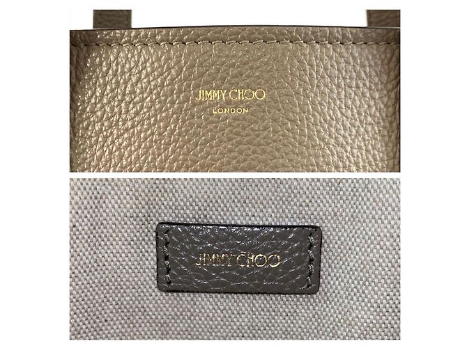 Borsa Tote Jimmy Choo Pegasi N/S Star Studs Marrone Beige - vista 3