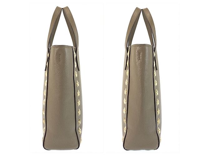 Borsa Tote Jimmy Choo Pegasi N/S Star Studs Marrone Beige - vista 6