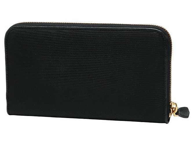 Portafoglio lungo con chiusura zip rotonda Prada 1M0506 Nero - vista 2