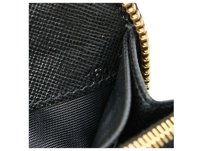 Portafoglio lungo con chiusura zip rotonda Prada 1M0506 Nero - vista 8