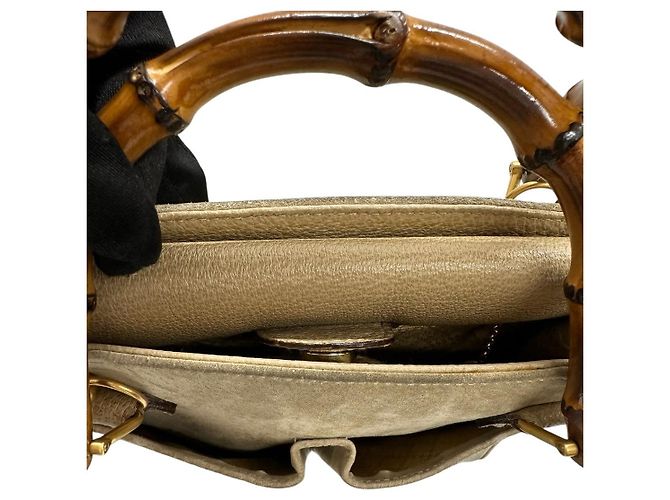 Borsa a tracolla Gucci Bamboo Marrone Beige - vista 5