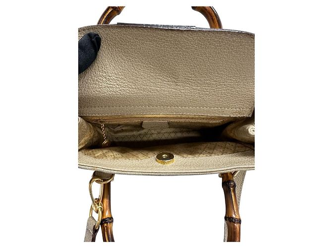Borsa a tracolla Gucci Bamboo Marrone Beige - vista 7