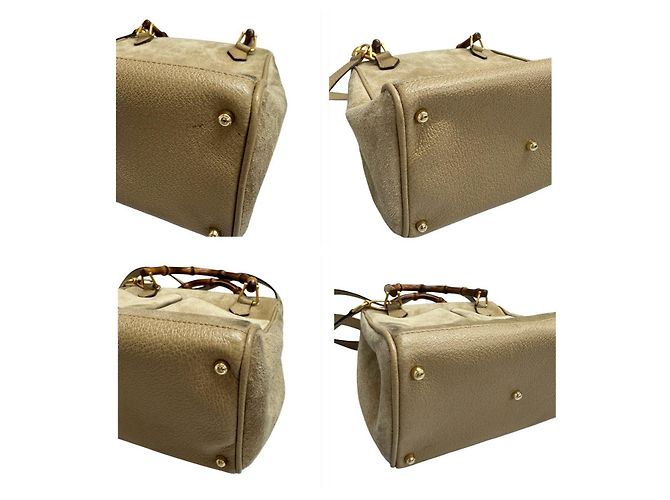 Borsa a tracolla Gucci Bamboo Marrone Beige - vista 8