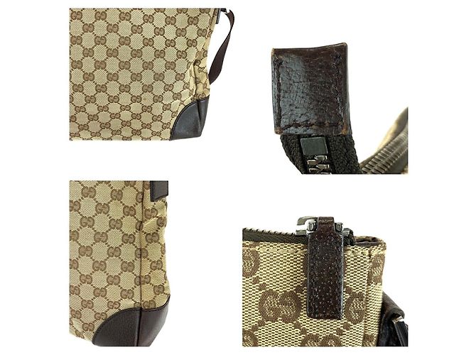 Borsa a tracolla Gucci GG Canvas 110054 Marrone - vista 5