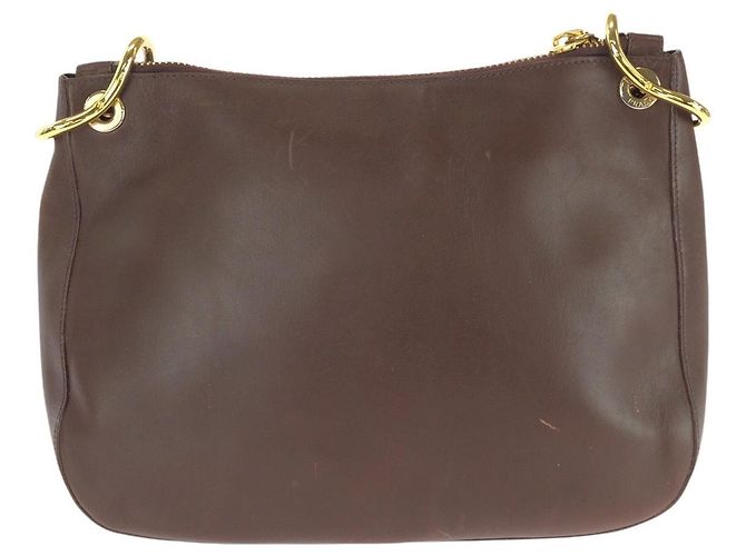Bolso de hombro Prada Old Prada Logo Relieve Castaño - vista 2