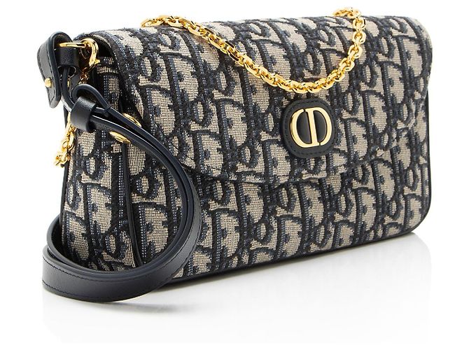 Autre Marque Bolso Dior Oblique 30 Montaigne D-Vine con cadena - VENTA FINAL Azul - vista 2