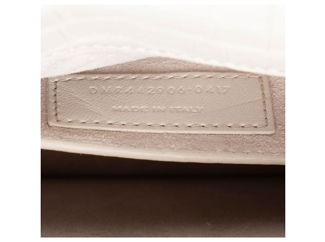 Autre Marque Borsa a tracolla media Sunset in pelle effetto coccodrillo con monogramma Saint Laurent Bianco - vista 6
