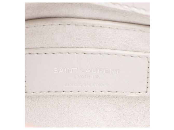 Autre Marque Borsa a tracolla media Sunset in pelle effetto coccodrillo con monogramma Saint Laurent Bianco - vista 8