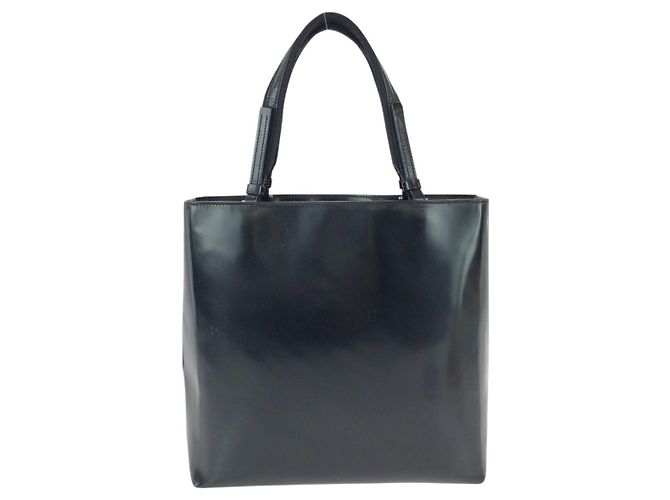 Saco Tote Prada em couro envernizado Preto - vista 2