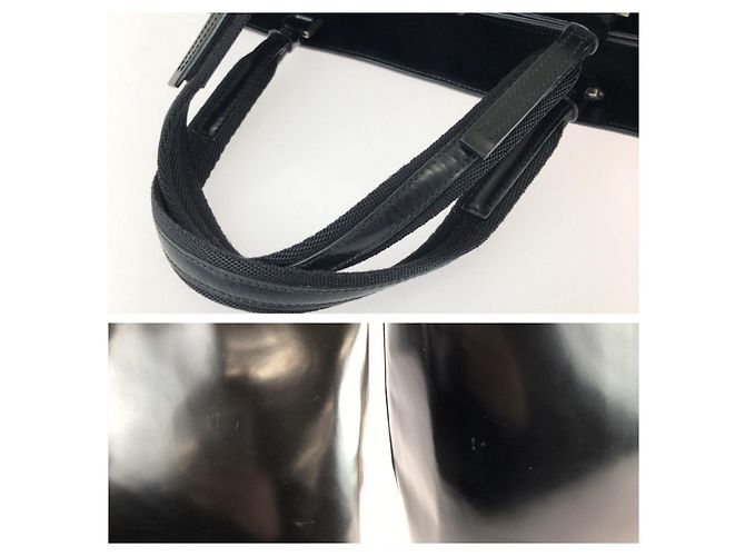 Saco Tote Prada em couro envernizado Preto - vista 6