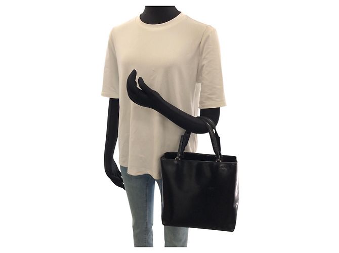 Saco Tote Prada em couro envernizado Preto - vista 7