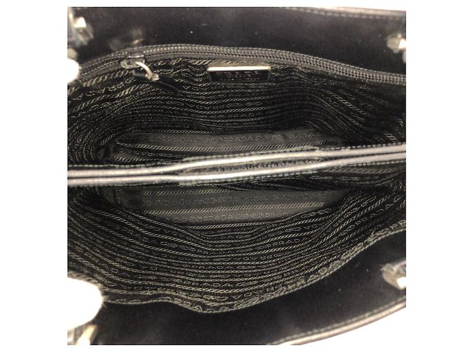 Saco Tote Prada em couro envernizado Preto - vista 9