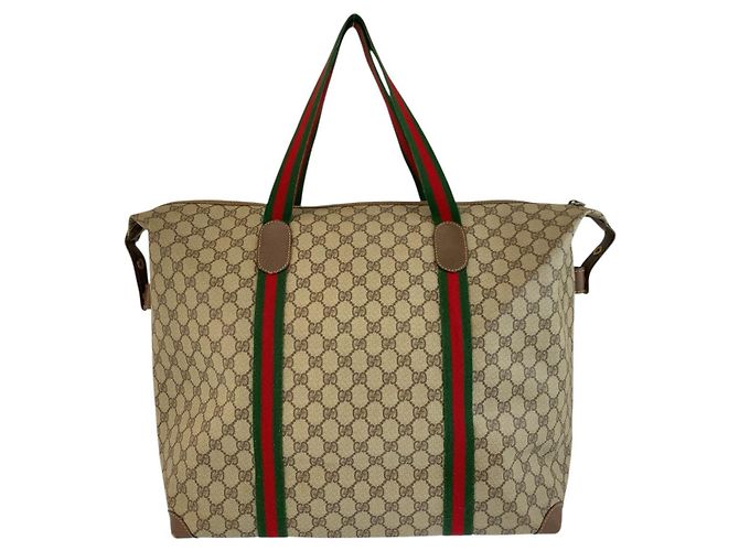 Borsa Tote Gucci Sherry Line Marrone Beige - vista 2