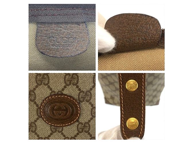 Borsa Tote Gucci Sherry Line Marrone Beige - vista 3