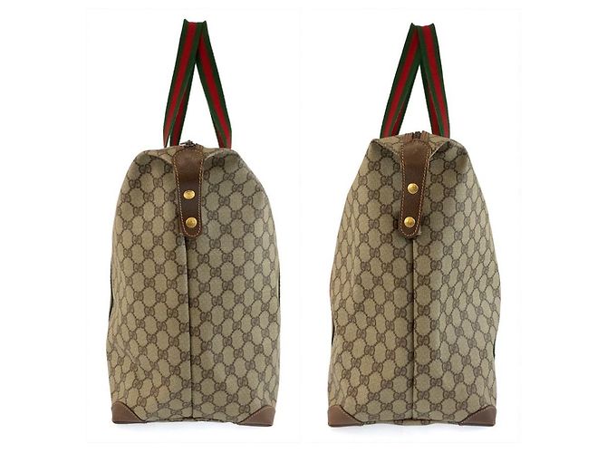 Borsa Tote Gucci Sherry Line Marrone Beige - vista 7