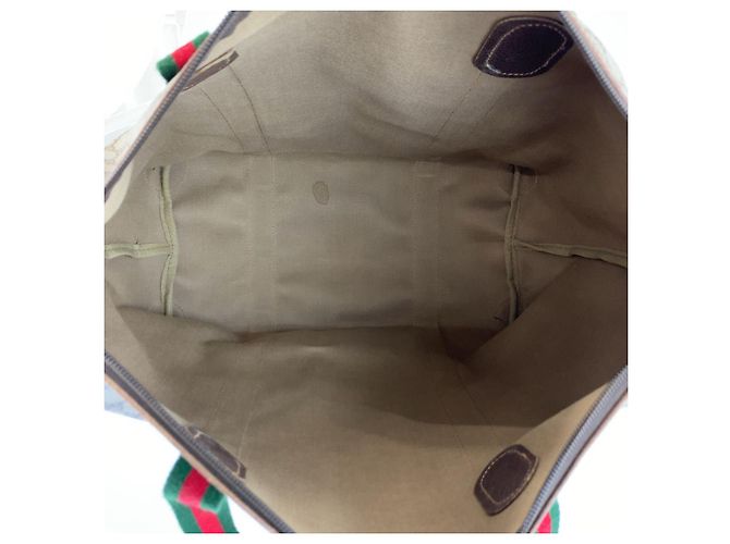 Borsa Tote Gucci Sherry Line Marrone Beige - vista 8