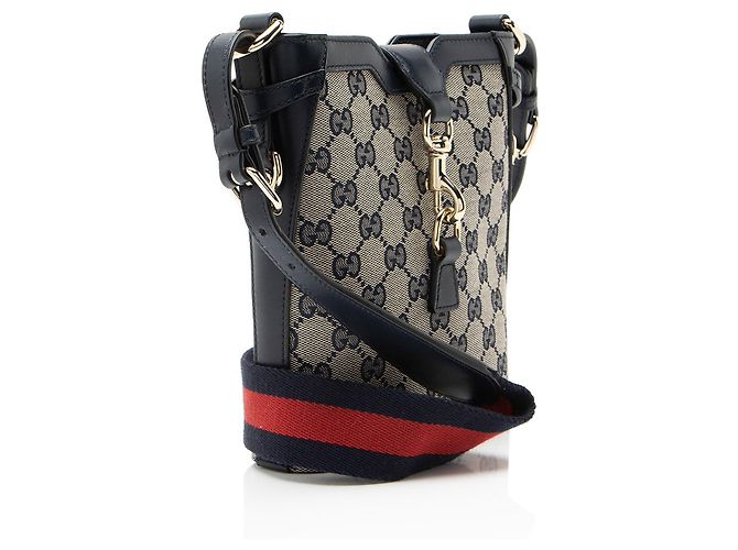 Borsa a secchiello piccola Jackie in tela GG Gucci Blu - vista 2