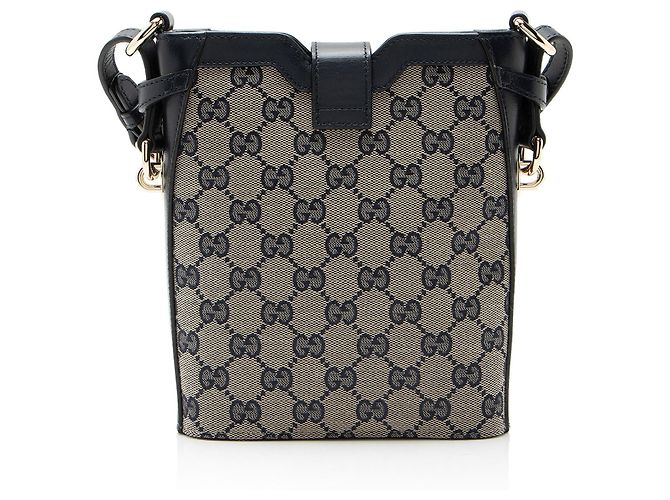 Borsa a secchiello piccola Jackie in tela GG Gucci Blu - vista 3