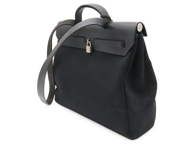 Hermès Hermes Herbag MM Schultertasche Schwarz - Ansicht 2
