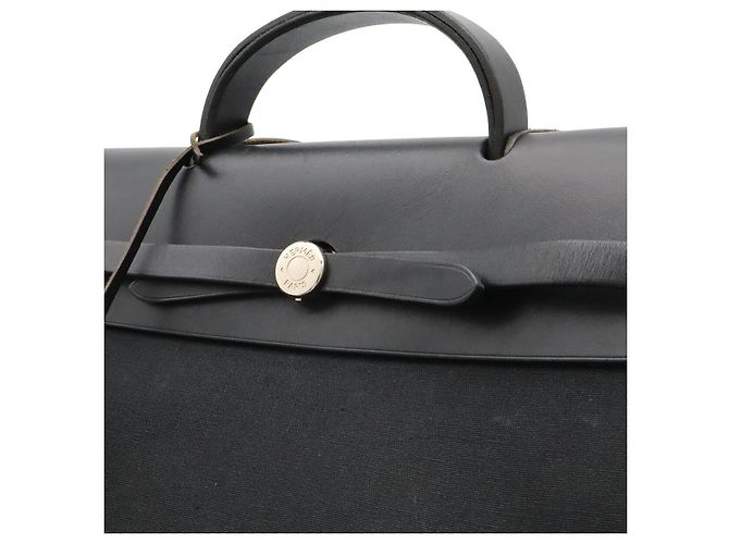 Hermès Hermes Herbag MM Schultertasche Schwarz - Ansicht 6