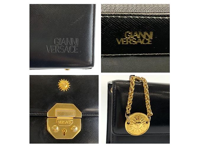 Versace Sunburst Vanity Bag aus Lackleder Schwarz - Ansicht 3