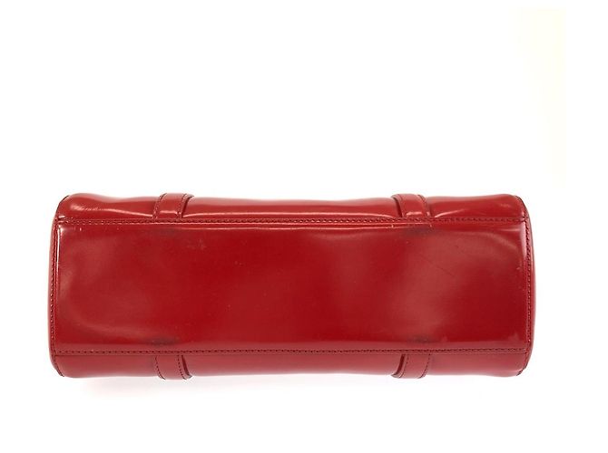 Borsa Tote Prada in pelle verniciata Rosso - vista 10