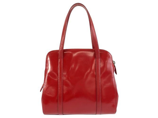 Borsa Tote Prada in pelle verniciata Rosso - vista 2