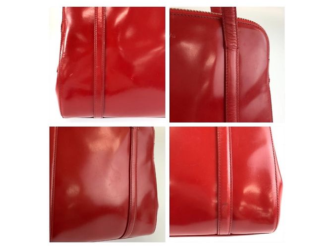 Borsa Tote Prada in pelle verniciata Rosso - vista 5