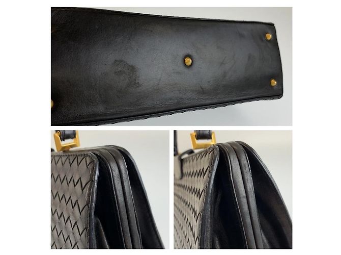 Bolsa Bottega Veneta Intrecciato Preto - vista 6