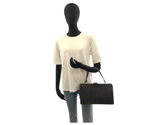 Bolsa Bottega Veneta Intrecciato Preto - vista 7