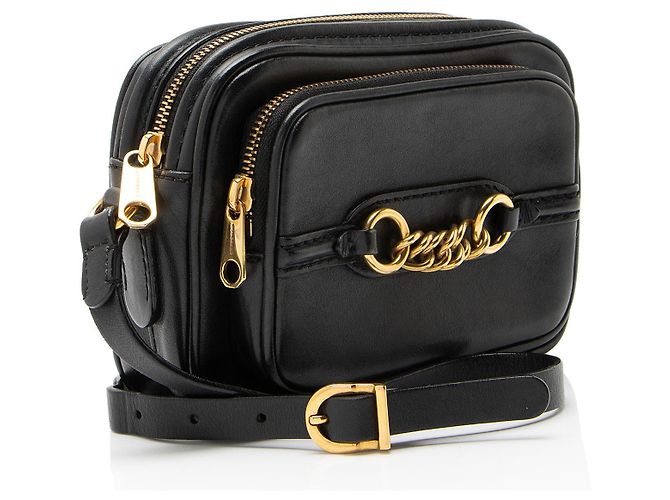 Bolsa Camera Burberry em couro com elos Preto - vista 2
