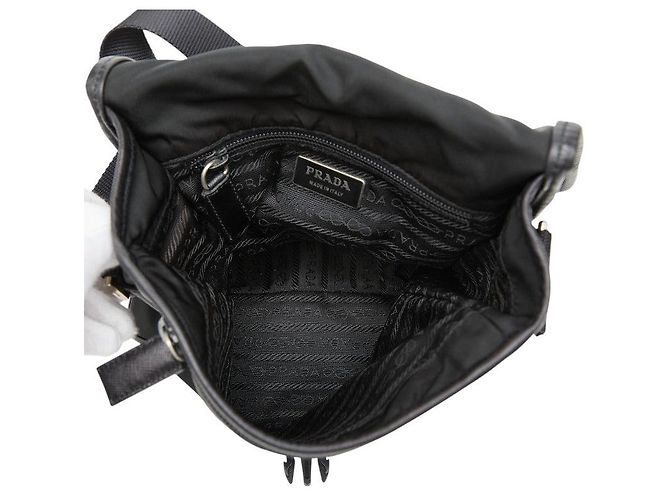 Sac bandoulière Prada Triangle Logo Noir - vue 10