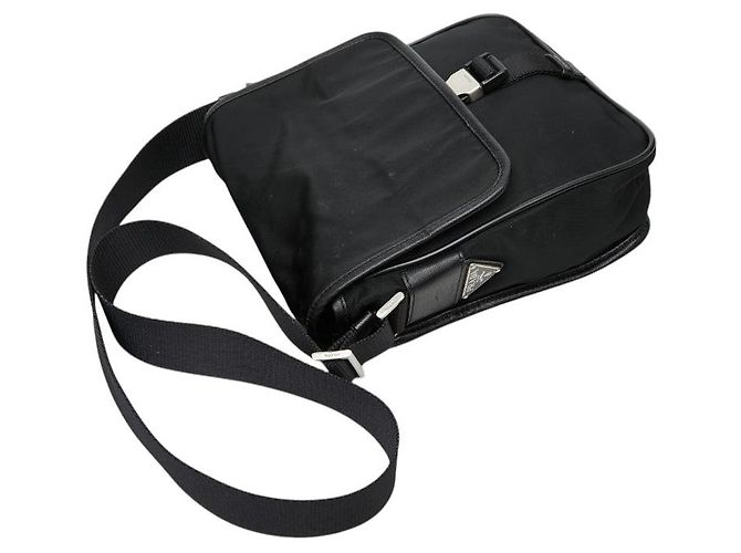 Sac bandoulière Prada Triangle Logo Noir - vue 4