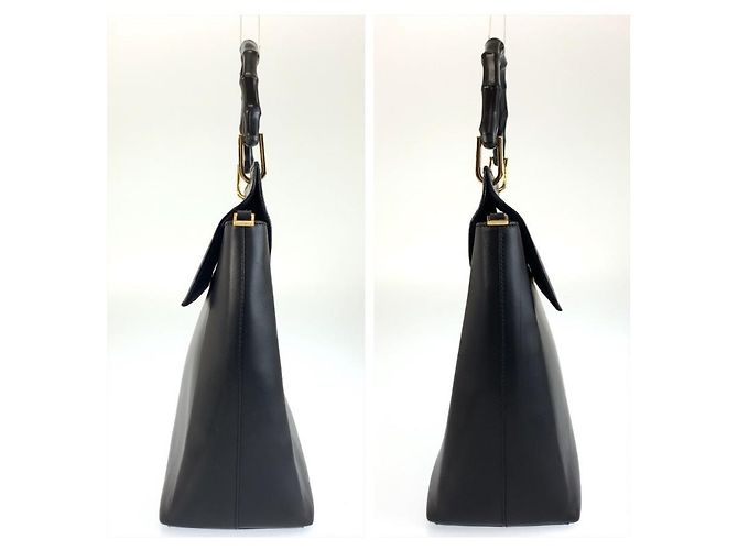 Borsa a tracolla Gucci Bamboo Nero - vista 8